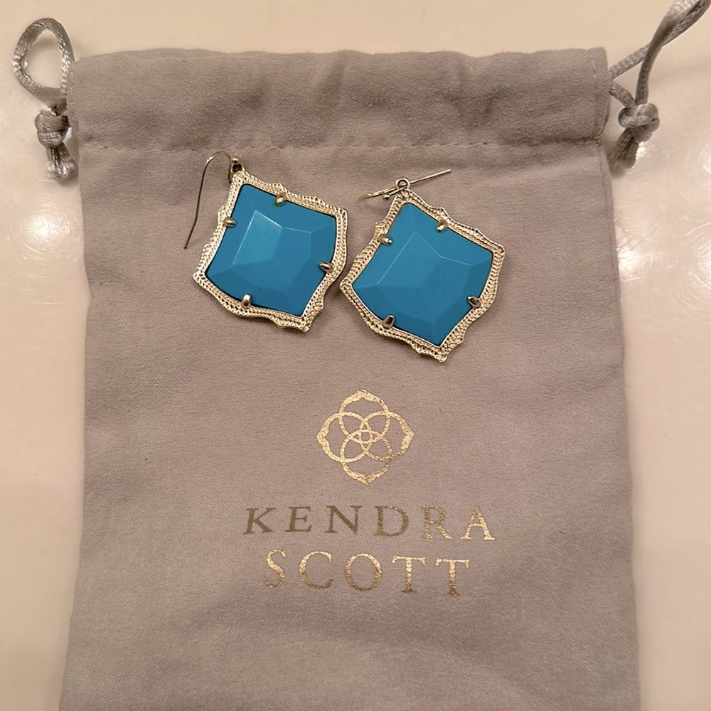 Kendra Scott Kirsten Turquoise and Gold Earrings